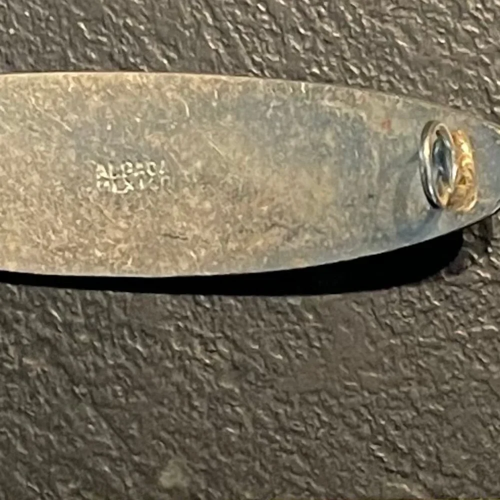 Fuschia and White Mother-of-Pearl and Abalone Inlaid Hair Barrette - Picture 5 of 5